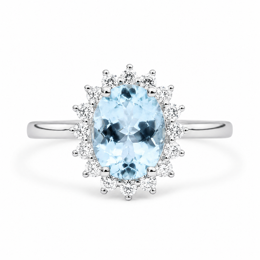 Anillo lady Agua marina